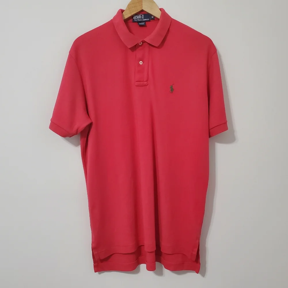 Polo by Ralph Lauren Men's Red Polo Shirt Medium